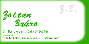 zoltan bakro business card