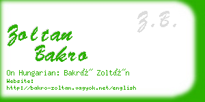 zoltan bakro business card